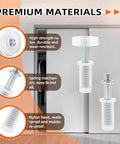 8-Piece Bi-Fold Door Hardware Kit With Top Roller Guide And Top Pivot, shown with nylon and stainless steel components