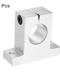 Quad Pack SK25 Aluminum Linear Rod Shaft Supports with Wrench, Square Mounting Brackets for 25mm Shafts, top view