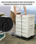 Heavy Duty Furniture Dolly With Interlocking 4 Wheel Flat Dollies moving stacked boxes, black and grey wheels visible.