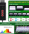 Close-up of light mode settings and timer on Two Pack 60 Cell Seed Starter Tray Kit With Grow Lights Timer Vented Lids Transplant Tools