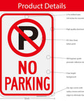 4 Pack 18 By 12 Inch No Parking Signs Made From Reflective Aluminum With Symbol, UV Protected, Rust Free, Weather Resistant