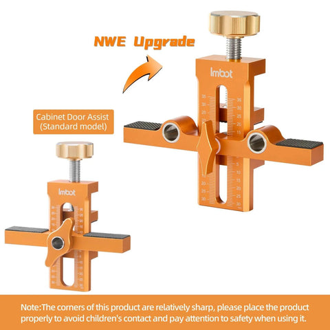 Cabinet Door Mounting Jig With Upgraded Dual Hole Locator, Aluminum Alloy Alignment Tool For Frameless Or Framed Cabinets.