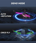 Demo mode display of Kid Friendly RC Helicopter With Dual Batteries For Up To 30 Minute Flight, showing auto-rotation and circle fly.