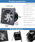 4 Inch Metal Exhaust Fan With Heavy Duty Iron Build Whisper Quiet Operation Anti Backflow Check Valve Window Or Wall Mount Vent