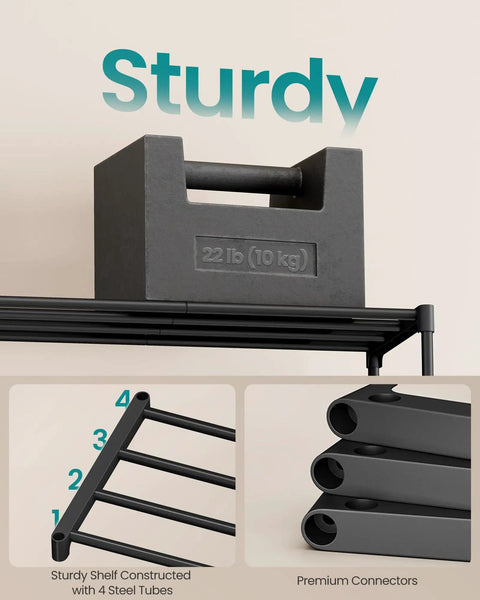 Heavy Duty Two Tier Stackable Metal Shoe Rack Organizer For Fresh Kicks And Comfy Loafers Dope Entryway Footwear Keeper With Reinforced Steel Storage Shelf