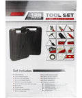 129 Piece Tool Set With Portable Storage Box In Black, Essential Hand Tools For Home, Auto And On The Go Repairs shown in packaging