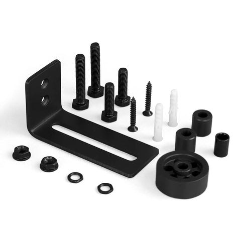 Sliding Barn Door Floor Guide Kit With Adjustable Wall Mount Stay Roller Non Scratch Rollers Flush Bottom 8 Setup Options Black