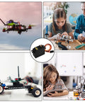 Collage with drone, robotic projects, and close-up of Six Pack MG996R Metal Gear Digital Servo Motor High Speed Torque for RC models.