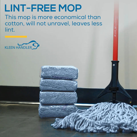 Heavy Duty Commercial Wet Mop Replacement Heads Pack Of 3 Blue Cotton Loop End String Mop Refills For Industrial Floors And Janitorial Cleaning In Professional Environments