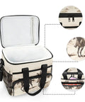 Desert Cowboys Insulated Lunch Bag With Shoulder Strap, open view showing PEVA liner, tear-resistant material highlight