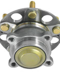 Rear Wheel Hub Bearings And Hubs Assembly Kit For 2015-2020 Acura TLX FWD And 2013-2015 And 2018-2023 Honda Accord Gas Models 2 Replacement Hubs And Bearings Set, close-up view of metal hub assembly.