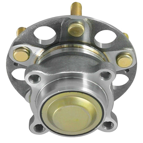 Rear Wheel Hub Bearings And Hubs Assembly Kit For 2015-2020 Acura TLX FWD And 2013-2015 And 2018-2023 Honda Accord Gas Models 2 Replacement Hubs And Bearings Set, close-up view of metal hub assembly.