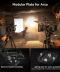 Foldable V Mount Battery Plate With Tool Free Quick Install Arca Compatible Baseplate For Mirrorless And DSLR Cameras Modular Plate For NEEWER V Mount Battery PS099E Fits Compact Video Rigs And On Camera Setups in use on video shoot
