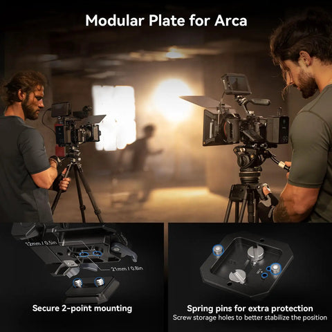 Foldable V Mount Battery Plate With Tool Free Quick Install Arca Compatible Baseplate For Mirrorless And DSLR Cameras Modular Plate For NEEWER V Mount Battery PS099E Fits Compact Video Rigs And On Camera Setups in use on video shoot