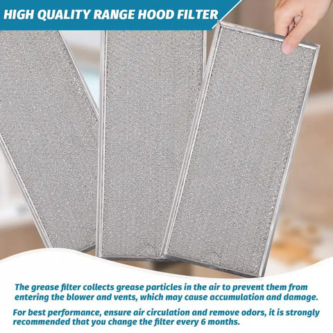 Replacement Microwave Grease Filter 13 X 6 Inches Aluminum Mesh 3 Pack held in hand