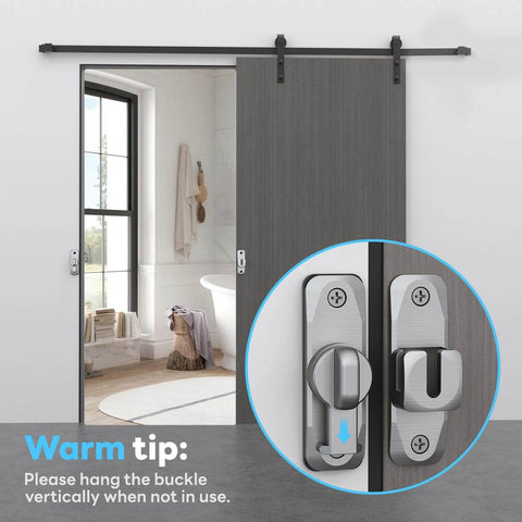 90 And 180 Degree Barn Door Lock Built Tough Sliding Gate Latch For Privacy On Garden Bathroom Fence Shed And Outdoor Gates Zinc Alloy Rust Resistant Easy Install Silver 1 Piece installed on bathroom door