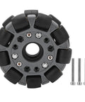 100mm Double Plastic Omnidirectional Wheel For Robotics, 360-Degree Movement With Rubber Rollers For Stability, rugged nylon body with brass bearings
