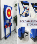 Foldable Axe Throwing Game For Backyard Set With Target Board, Eight Throwing Axes And Eight Stars, folded for storage
