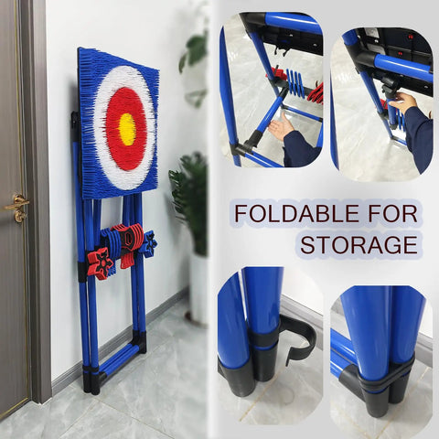 Foldable Axe Throwing Game For Backyard Set With Target Board, Eight Throwing Axes And Eight Stars, folded for storage