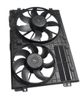 Premium Engine Radiator Cooling Fan Assembly Fits Audi A3 VW Jetta GTI Passat Beetle Tiguan, dual fans for effective cooling.