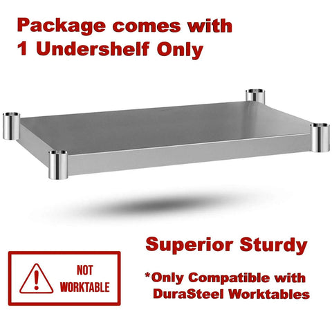 Galvanized Under Shelf For 30 By 18 Inch Work Tables With Extra Adjustable Lower Shelf Fits Stainless Steel And Wooden Tables