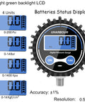 Digital Air Pressure Gauge 5 To 200 PSI With 2-1/2 Inch Dial 1/8 NPT Fittings Auto Shut Off High Accuracy And Protective Case display
