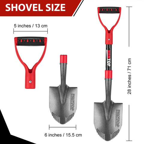 Compact Round Shovel For Digging With Short Handle 28 Inch Garden Shovel Survival Shovel For Car Use Durable 1050MN Steel Head