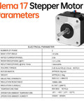 Nema 17 Stepper Motor 2 Phase 1.8 Degree High Torque Bipolar 0.26Nm specifications and motor image