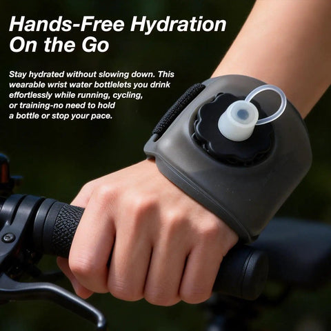 Wearable Wrist Hydration Bottle For Runners And Outdoor Folks Lightweight 100 500ml Silicone Water Bag on cyclist's wrist