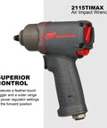 Beast Three Eighth Inch Air Impact Wrench With Three Hundred Foot Pound Torque, side view, pistol grip, titanium case