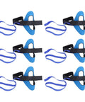 10 Pack Anti Static Foot Heel Straps For ESD Work, blue synthetic rubber grounding straps laid out in rows