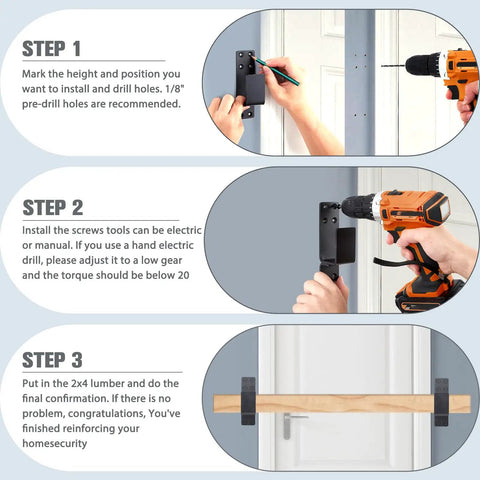 Heavy Duty 2x4 U Bracket Barricade Set For Doors And Garages Door Security Bar U Bracket Tough As Nails Built To Last Reinforces Barns Sheds Gardens And Safety Doors Rust Proof Powder Coated Iron Black 4 Pack