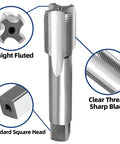 Pro Grade Right Hand Tap One And Five Sixteenths Inch 12 Threads Per Inch UN Machine Tap For Metalworking in HSS High Speed Steel
