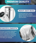 Hecka Solid Hvac Duct Splitter 6 By 6 By 4 Inch Galvanized Steel 3 Way Y Shaped Connector showcasing heavy-duty build for smooth airflow.
