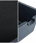 Close-up of Heavy Duty 6 Liter Square Oil Drain Pan With Long Spout showing the deep basin and raised edges for efficient oil collection.