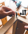 Person using an M4 Hex Socket Head Cap Screw with hex key on wood, showcasing 120 Pack M4 X 12Mm Hex Socket Head Cap Screws 12.9 Grade Heavy Duty Alloy Steel Black Oxide Finish Fully Threaded Metric Bolts Built Like A Tank Solid Rigging Hardware For No Nonsense Automotive Projects.
