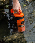 One Half HP Submersible Sump Pump 2110GPH Portable Electric Water Pump With Built-In Float Switch in use for water drainage