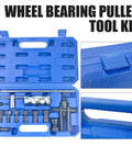 Be Your Own Mechanic With This 12 Piece Motorcycle Bearing Puller Kit For Blind Bearings And Slide Hammer Two Jaw Puller Set Fits Bearing Diameters 8 To 32 Mm Easy To Use For Quick Removal And Smooth Installation displayed in blue case.