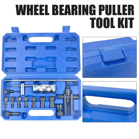 Be Your Own Mechanic With This 12 Piece Motorcycle Bearing Puller Kit For Blind Bearings And Slide Hammer Two Jaw Puller Set Fits Bearing Diameters 8 To 32 Mm Easy To Use For Quick Removal And Smooth Installation displayed in blue case.