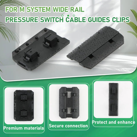 12 Pack Wide Rail Pressure Switch Cable Guides Clips For M System Black Premium Aluminum Alloy