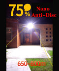 JUDYSSY Solar Flood Light 500W800W1000W illuminating a driveway, highlighting a range of 650-800m, showing bright outdoor lighting.
