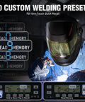 Auto Darkening Welding Helmet With 180 Degree Panoramic View True Color Lens Internal Digital Display shown in use