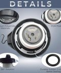 Volvo Gas Cap Replacement 31392044 close-up, premium materials, POM plastic, rubber O-ring, for XC60 2010-2017, easy install