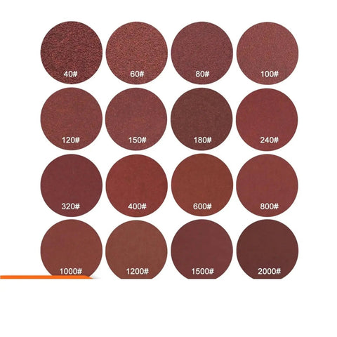 80 Piece 4 Inch Hook And Loop Sanding Discs With Grits From 40 To 2000 Featuring Aluminum Oxide arranged by grit size