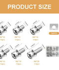 72 Piece Battery Terminal Bolts And Nuts Kit For ATV Bike Motorcycle And Scooter M6 Thread Sizes 10 12 14 16 18 20mm 304 Stainless Steel.