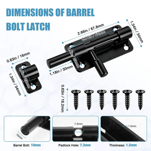 Rock Solid 4 Inch Barrel Bolt Latch Kit With Heavy Duty Slide Door Lock Hardware And Included Mounting Screws For Secure Gate Fence Shed Setup Tough As Nails Dead Simple Install