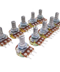 2M Ohm Linear Taper Rotary Panel Potentiometer Kit 10 Pack Top Adjustment 15mm Shaft 0.5W 200V B Type Pro Grade