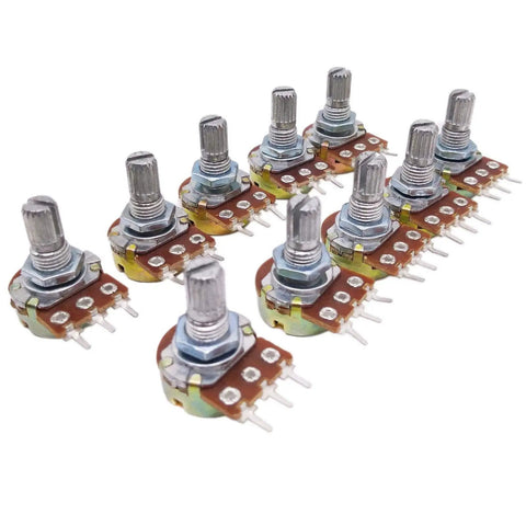 2M Ohm Linear Taper Rotary Panel Potentiometer Kit 10 Pack Top Adjustment 15mm Shaft 0.5W 200V B Type Pro Grade