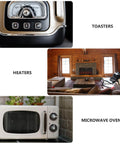 Collage of heating appliances including toaster, heater, and microwave oven related to Heat Resistant Mica Sheets For Microwave Ovens.