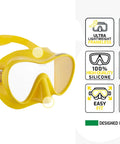Frameless Snorkel Mask Kit With Dry Top Snorkel Ultra Clear Lenses Low Volume Design Push Button Buckle Wide Field Of Vision Soft Skirt